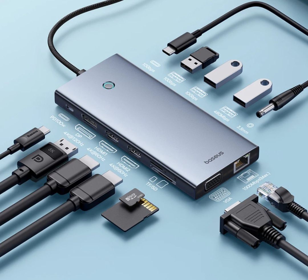 TypeC 4K HUB "Baseus 13in1" — Periferik cihazlar, Bakı (8)
