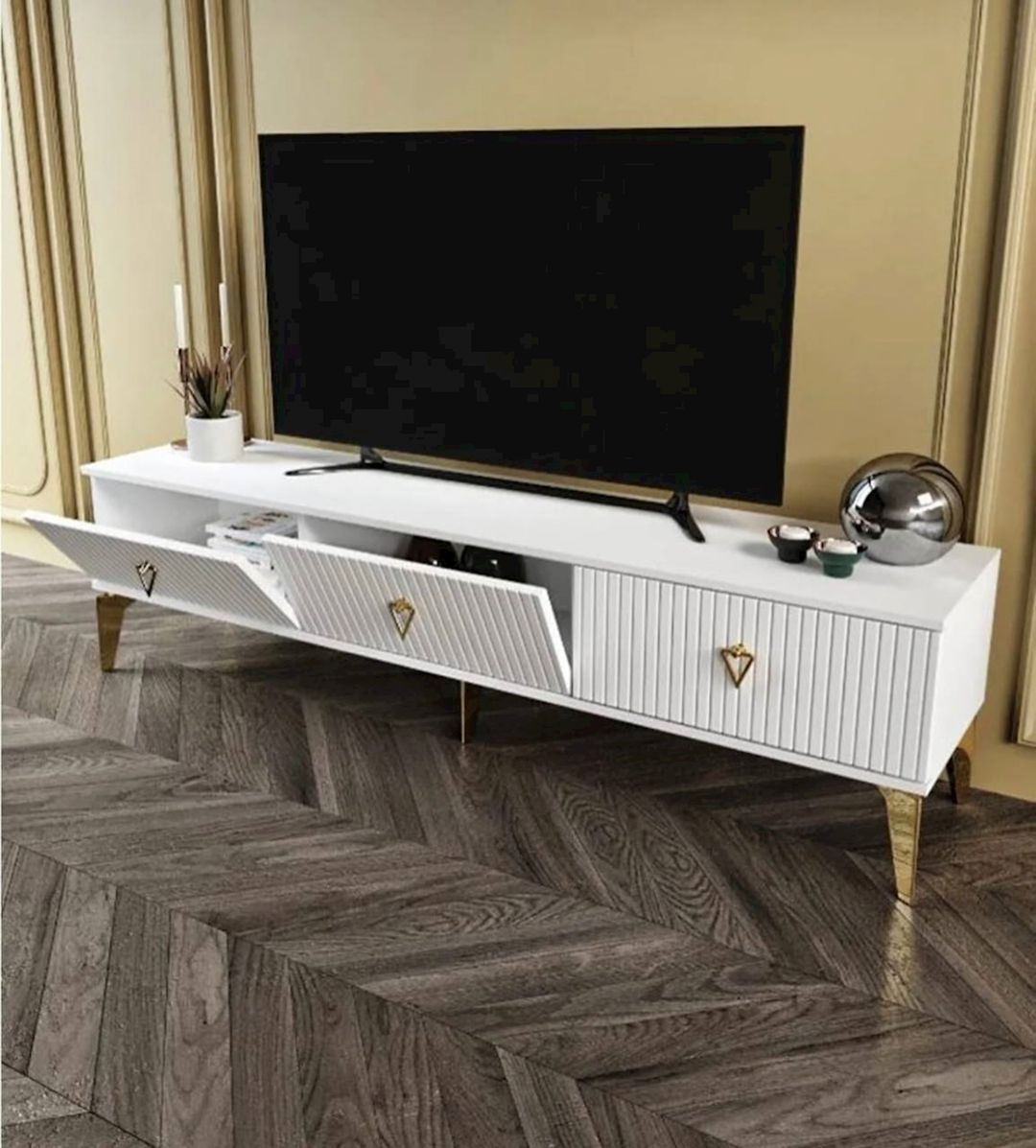 TV üçün tumba 006, 180х55х33 sm, ağ — Mallar, Bakı (2)