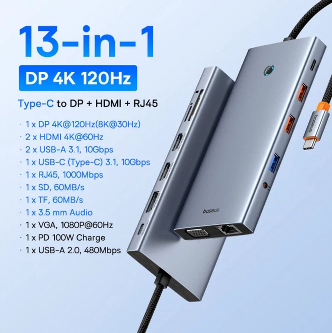 TypeC 4K HUB "Baseus 13in1" — Periferik cihazlar, Bakı (2)