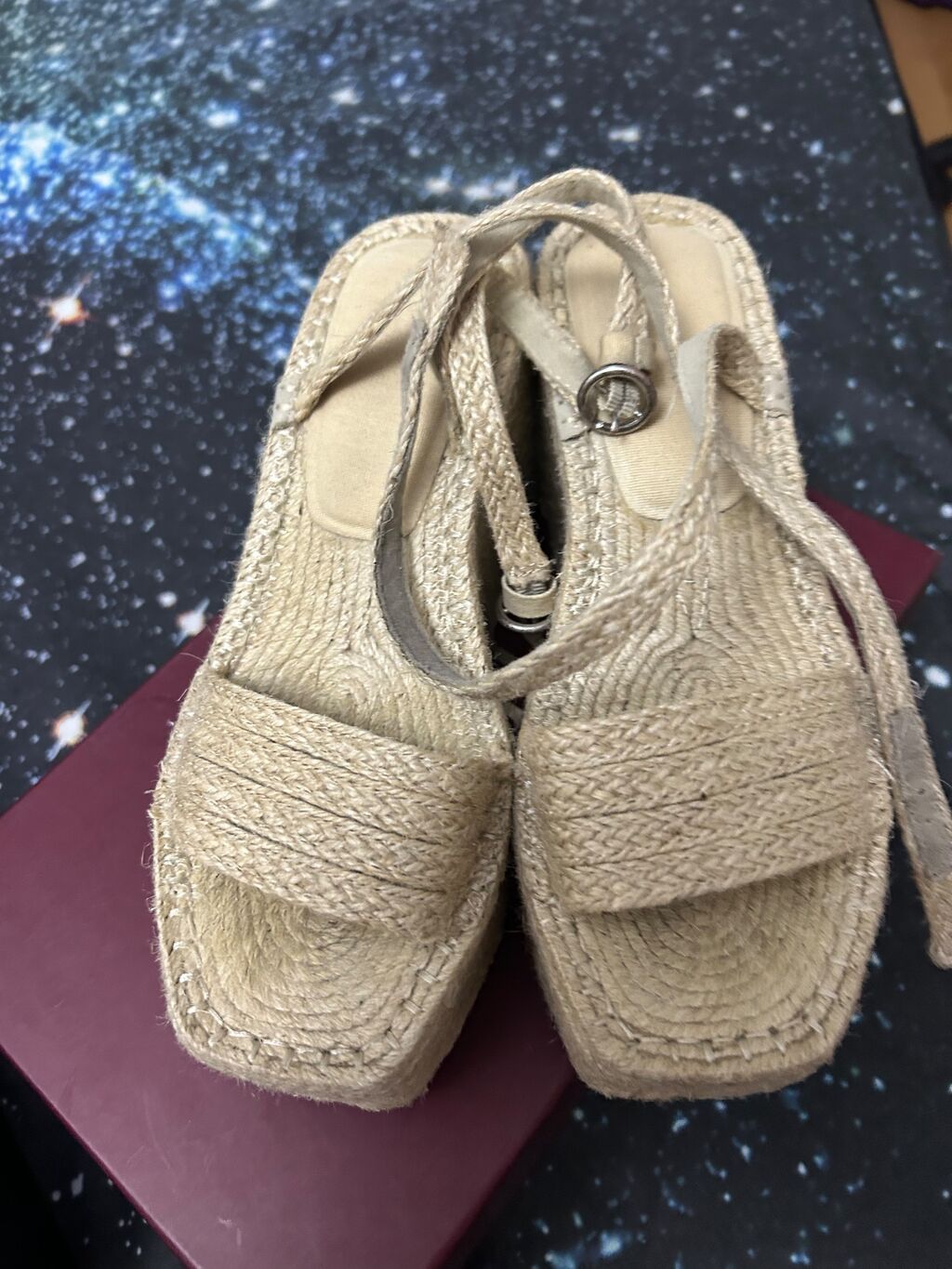 Təbii lifdən hörgülü platforma sandal, 36 razmer - Model — Sandal, Bakı (3)