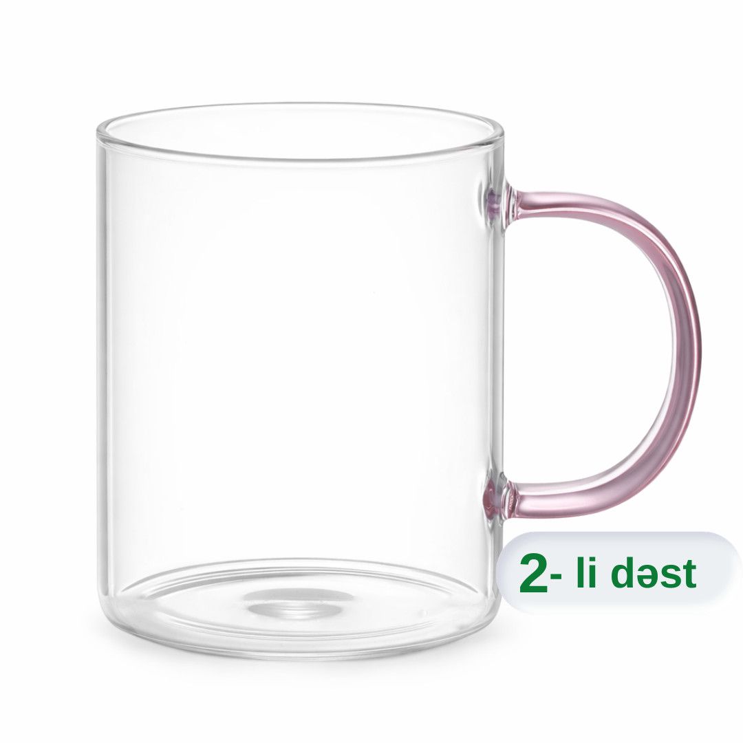 Fincan dəsti Aramoro Myrra, şüşə, şəffaf/çəhrayı, 350 ml — Mallar, Bakı