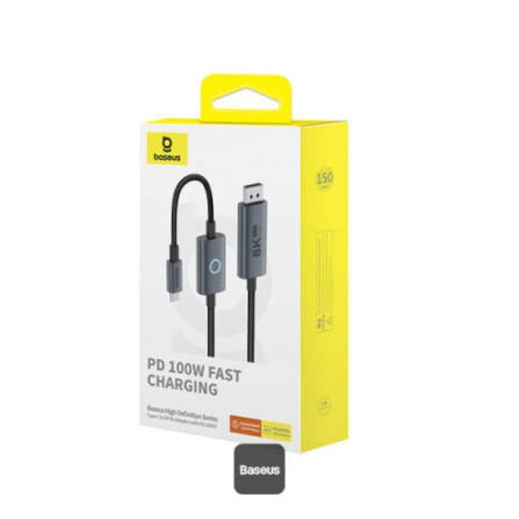 Baseus High Definition Series Type‑C to DisplayPort 8K 60Hz 100W PD — Video kabel və adapterlər, Bakı (2)