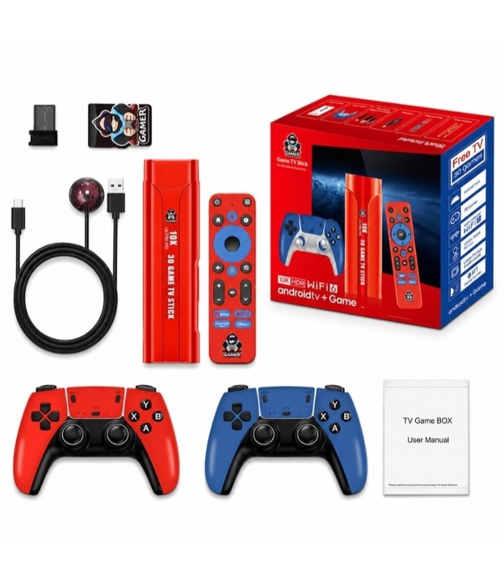 Android TV Game Stick dəsti Üstünlüklər: - Android TV + oyun konsolu — Oyunlar, konsollər və proqramlar, Bakı