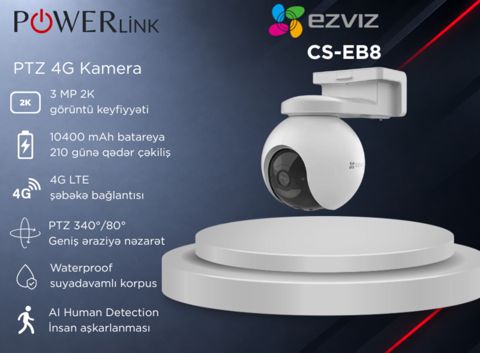 Ptz Kamera ezvız CS-EB8 4G 3MP — Powerlink Azərbaycan