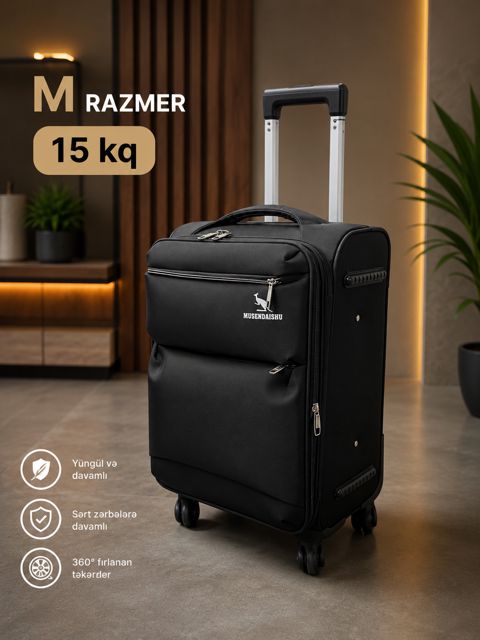 Çamadan, qara, poliester, ölçü M — Bakı