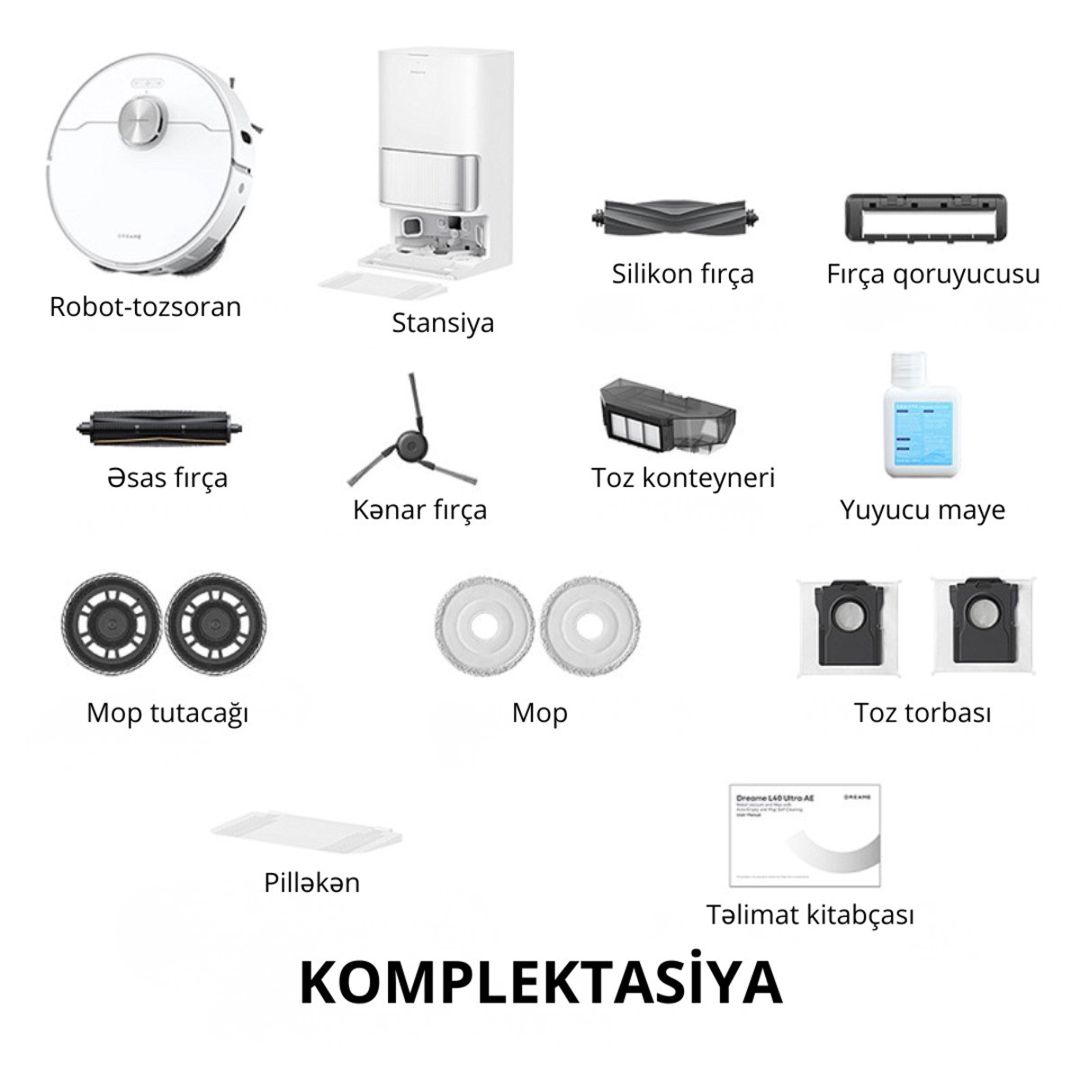 Robot-tozsoran Dreame L40 Ultra AE White — Ev texnikası, Bakı (6)