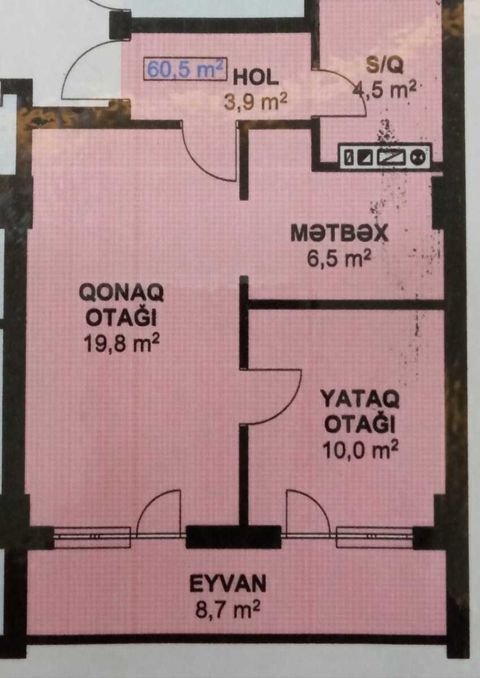 2-otaqlı yeni tikili, Xırdalan ş., 60.5 m² — Xırdalan