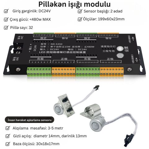 Pilləkən işıqları üçün sensorlu blok — Bakı