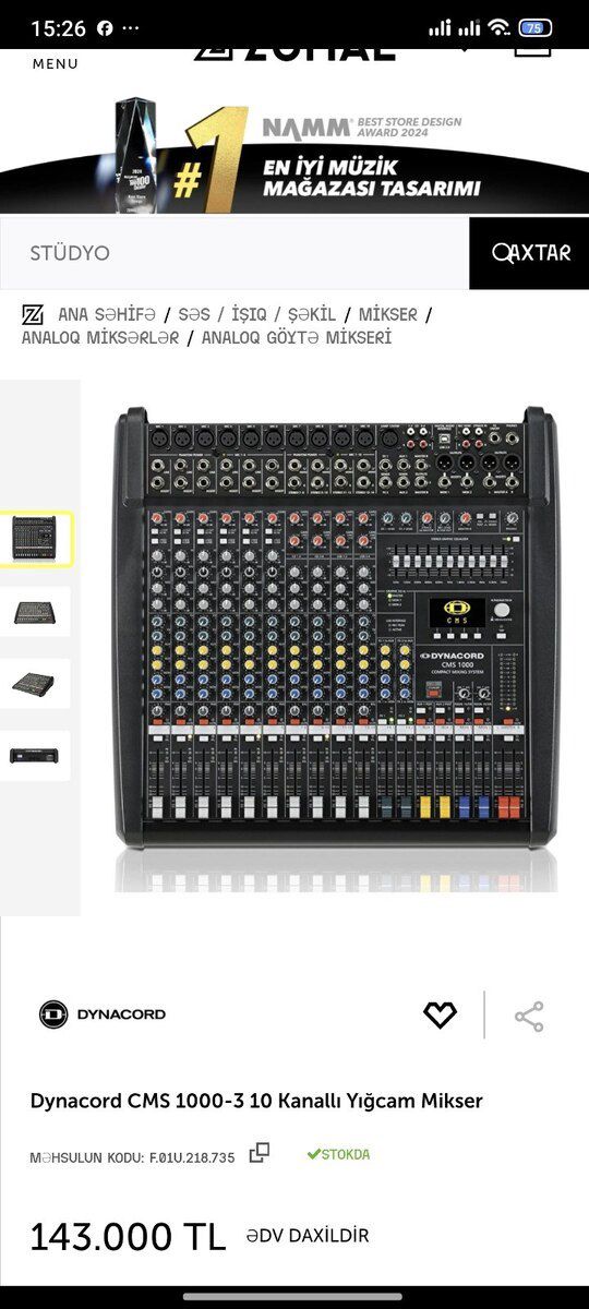 Dinakord cms 1000-3 cu versiya original mixer — Səs texnikası, Bakı (6)