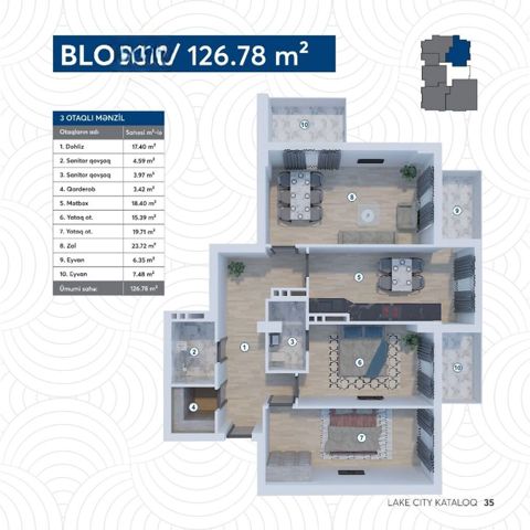 3 otaqlı, Yeni tikili, m. Koroğlu, 127 kv. m — 338 000 ₼ · Bakı · Mənzil 3 otaqlı, Yeni tikili, m. Koroğlu, 127 kv. m — Bakı