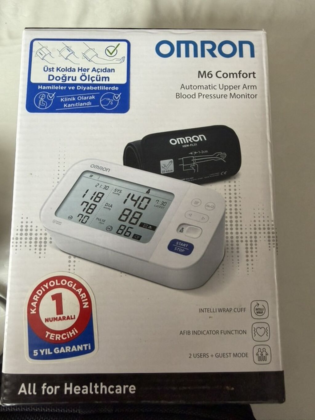Omron M6 Comfort Təzyiq ölçən. Tonometr. Yapon brendi. Təzə kimidi — Tonometrlər və gliukometrlər, Bakı (5)