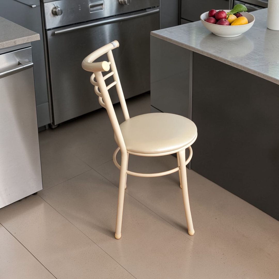 Stul 94309259, metal/dəri, krem — Stullar, Bakı (2)
