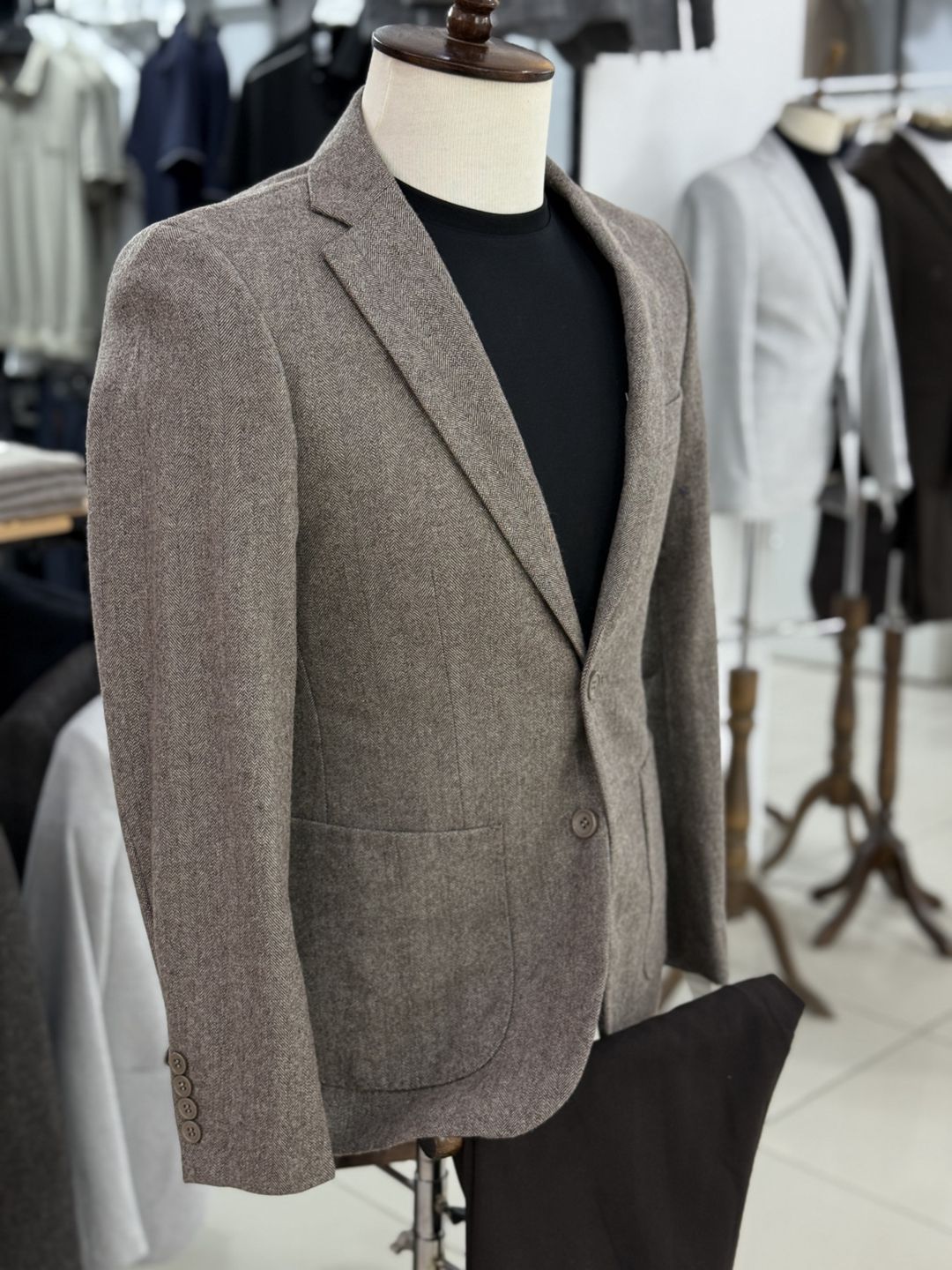 Kişi pencəyi No brand, Qəhvəyi, Yun, 50 ölçü — Mallar, Bakı (2)