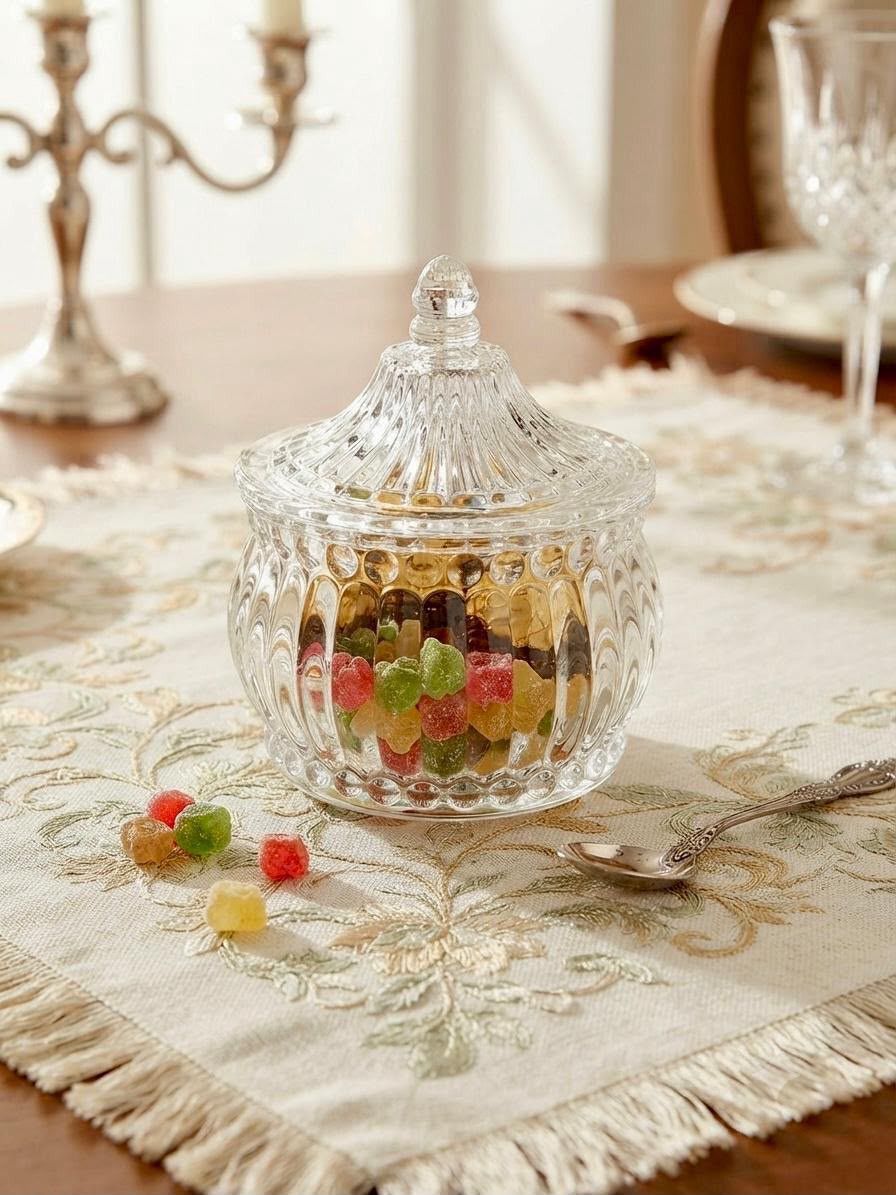 Şəkər qabı, 300 ml, Şüşə, Şəffaf — Mallar, Bakı (2)