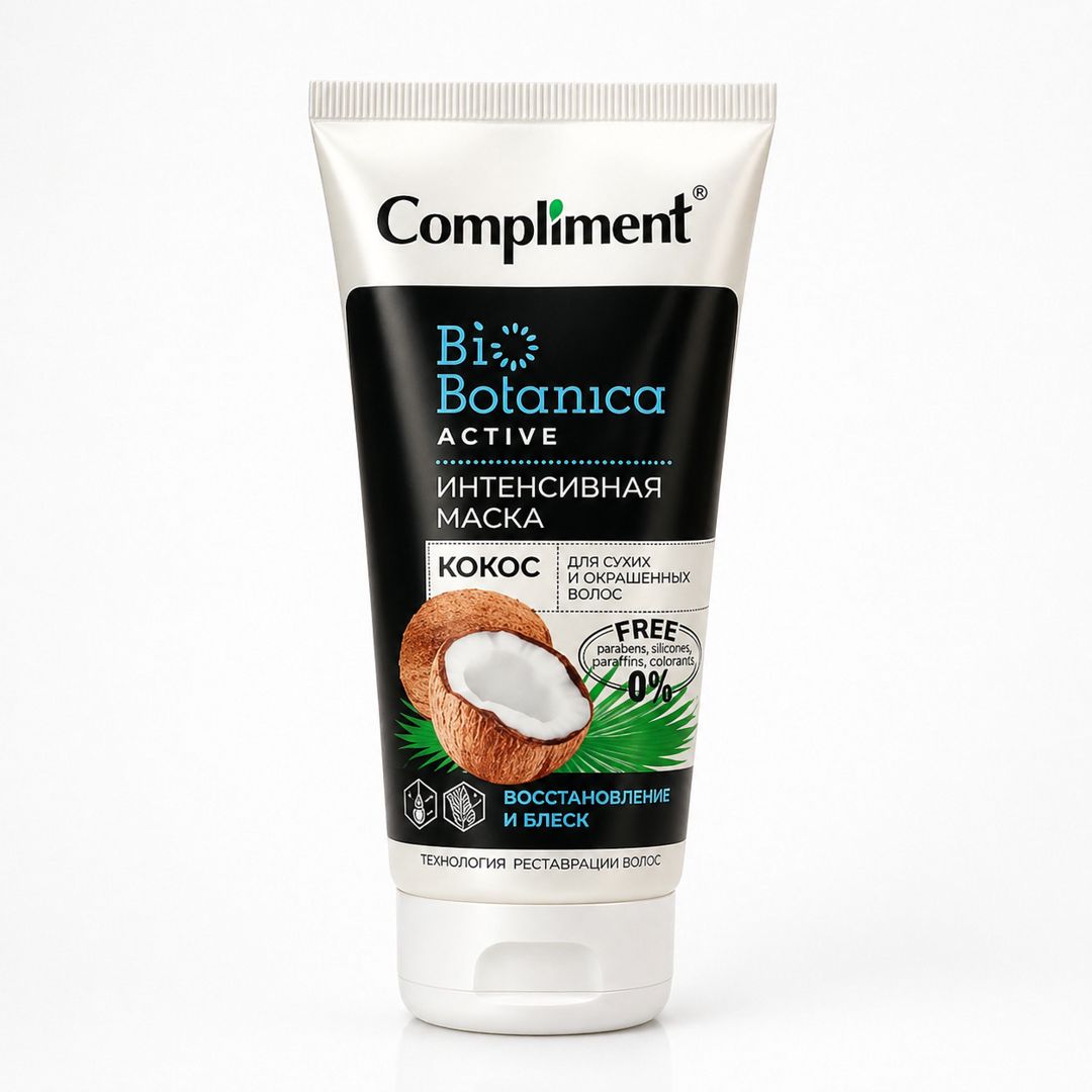 Compliment Bio Botanica Coconut Saç Maskası Quru və Zədələnmiş Saçlar üçün Bərpaedici və Parladıcı Kokoslu — Mallar, Bakı