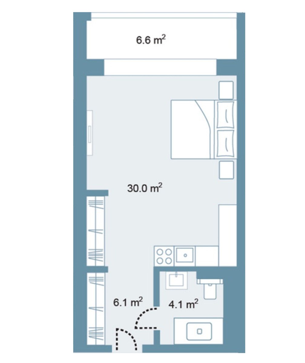 Satılır 1 otaqlı yeni tikili 55.6 m² — Mənzil, Bakı (2)