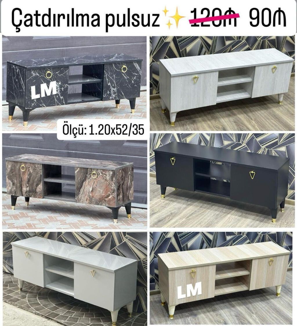 TV Stend / TV altı Yeni və sifarişlə. Qiymət 90₼ Ölçü — Televizor altlıqları və standlar, Bakı (3)