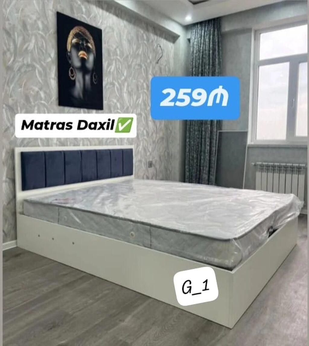 Modern yataq dəsti – matras daxil - Ölçü: təqribi 2 nəfərlik (şəkildə — Yataq otağı mobilya dəstləri, Mehdiabad