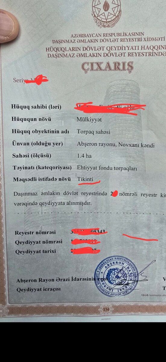 140 sot torpaq sahəsi, Novxanı qəs — Torpaq, Sumqayıt (5)