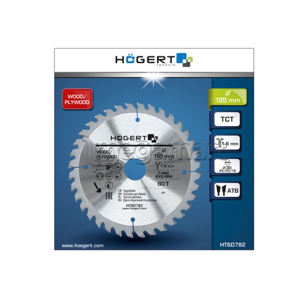 Mişar diski Taxta üçün 185x60Tx30, Mn65 Högert HT6D782 — Alətlər, Bakı (2)