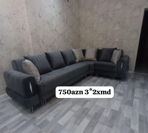 L‑formal L‑şəkilli künc divanı - Rəng: tünd boz - Ölçü: 3 2 m (L — 750 ₼ · Bakı · Divanlər L‑formal L‑şəkilli künc divanı - Rəng: tünd boz - Ölçü: 3 2 m (L — Bakı