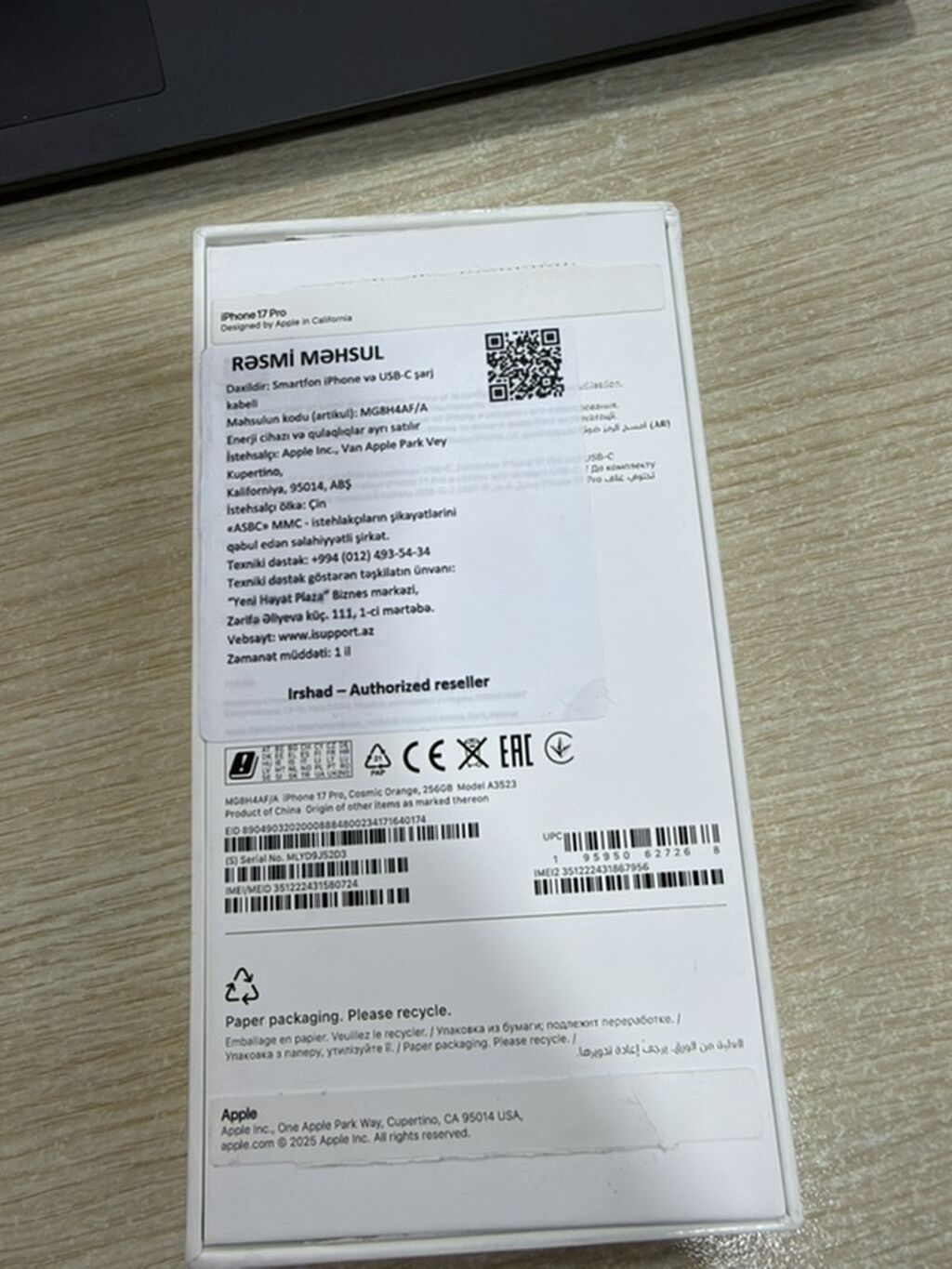 IPhone 17 Pro, 256 GB, Narıncı — Apple iPhone, Bakı (2)