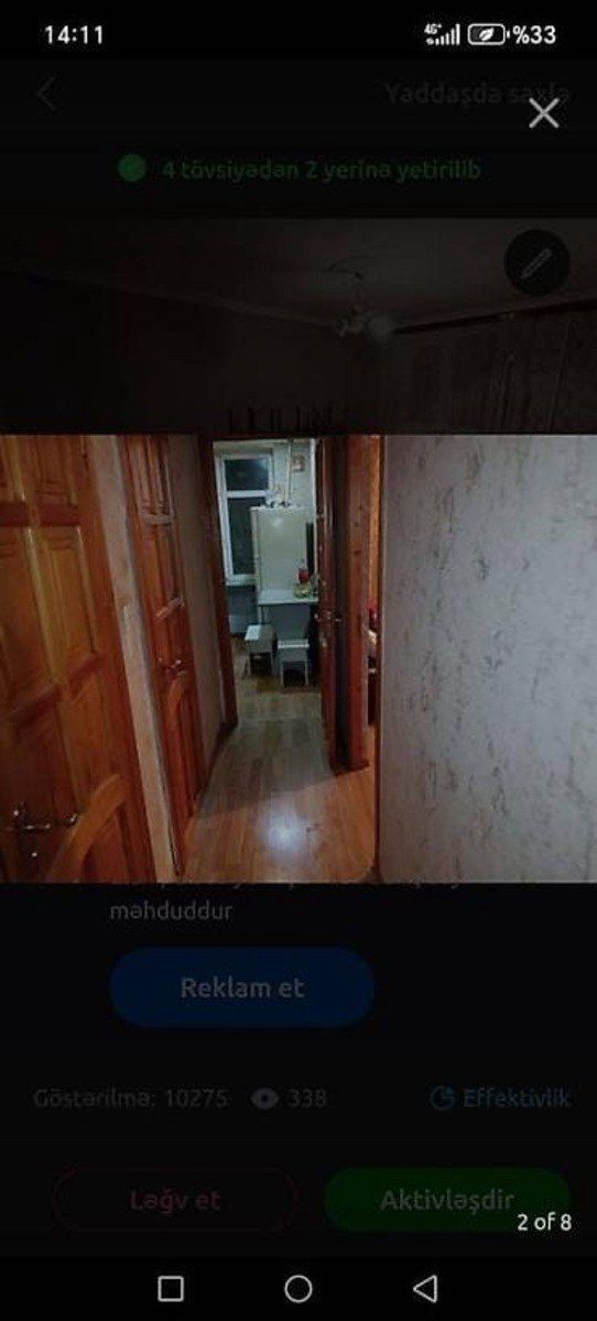 3-otaqlı mənzil kirayə verilir, Qara Qarayev m., 81 m² — Mənzil, Bakı (9)