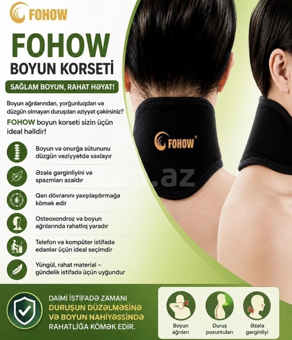 Fohow Boyun Kəməri / Boyun Korseti (isidilən, daşlı – Original) — Korsetlər, bandajlar, dizlik, Bakı (2)