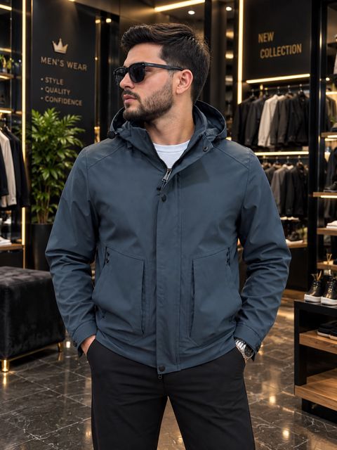 Gödəkçə kişilər üçün NN01, göy, neylon, ölçü XL — Bakı