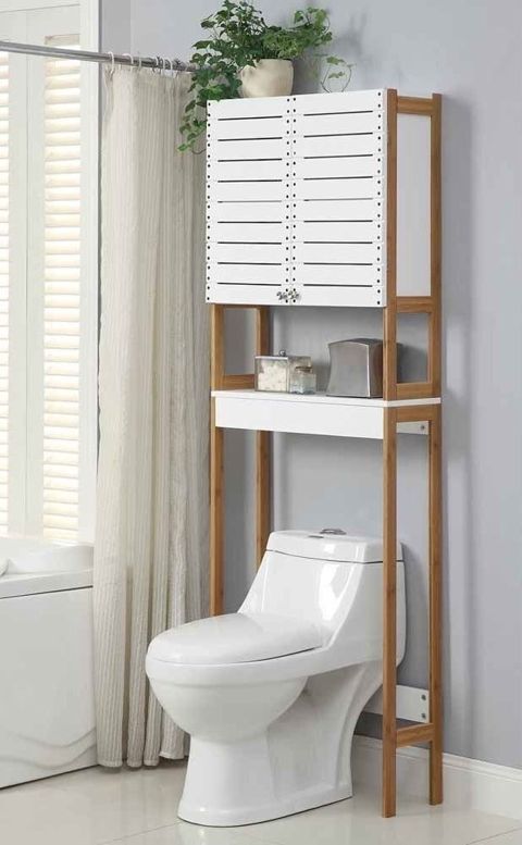 Hamam otağı üçün rəf, Döşəməüstü, Bambuk, Ağ — Bakı