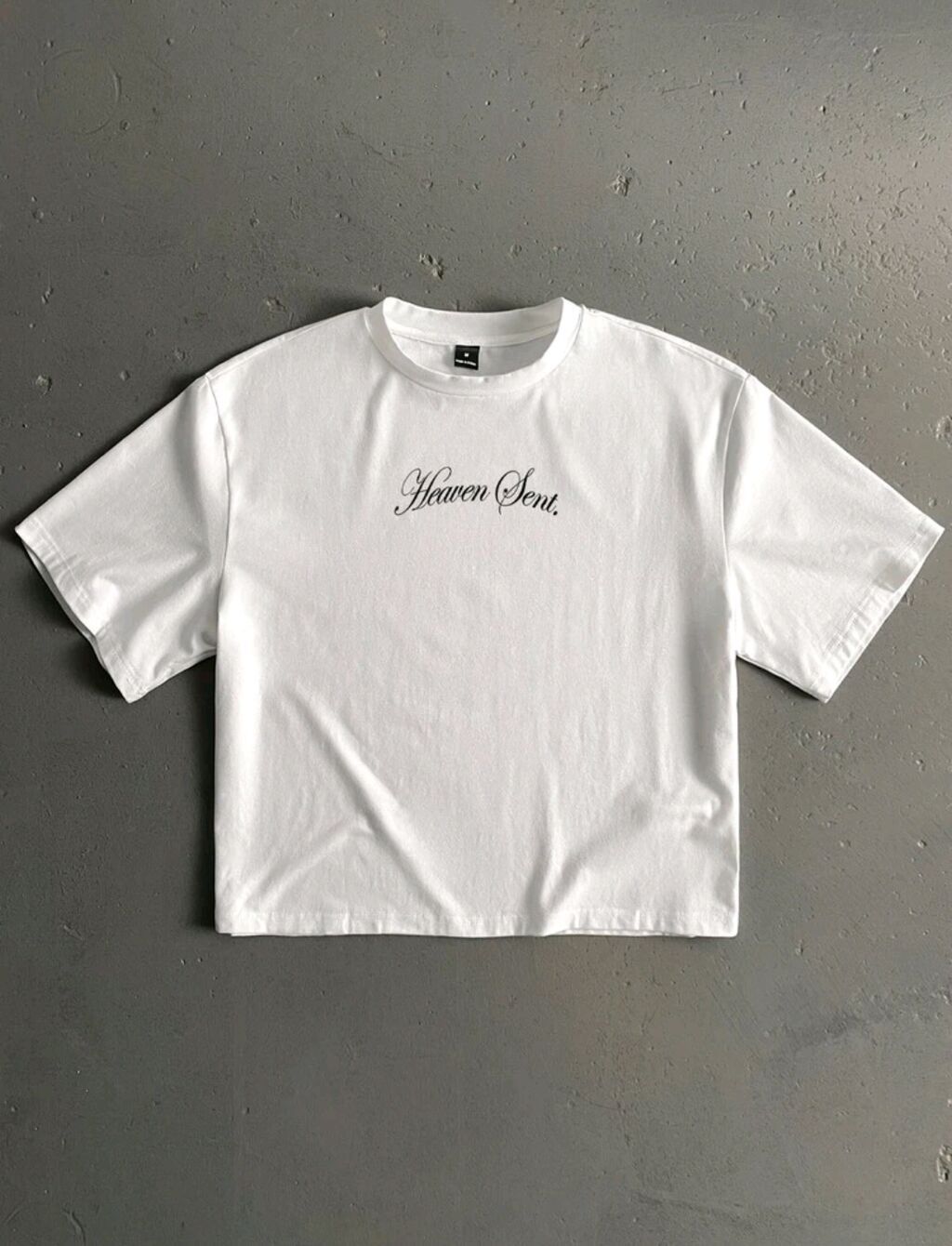 SheIn Unisex qısaqol T‑şört – “Heaven Sent” - Rəng: ağ - Ön hissə — Futbolka və polo, Bakı (2)