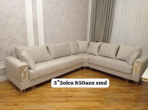 Künc divanı – 3×2 ölçü Qiymət: 850 AZN - Rəng: açıq bej - Forma — 850 ₼ · Bakı · Divanlər Künc divanı – 3×2 ölçü Qiymət: 850 AZN - Rəng: açıq bej - Forma — Bakı