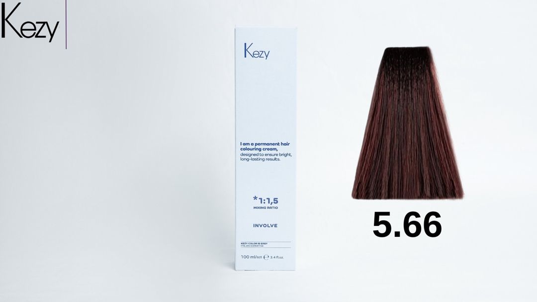 Saç üçün krem-boyası Kezy 5.66 İntensiv qırmızı açıq şabalıd 100 ml — Mallar, Bakı