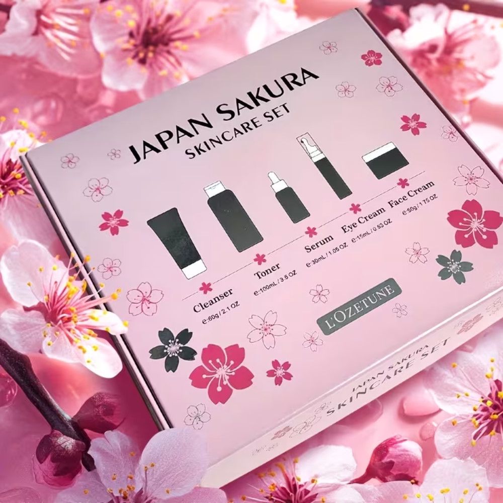 Üz üçün kosmetika dəsti Japan Sakura Cherry Blossom (Göz ətrafı dərisi üçün krem 15 ml + Üz üçün zərdab 30 ml + Üz üçün toner 100 ml + Üz kremi 50 q + Yuyunma üçün gel 60 q) — Mallar, Bakı (3)
