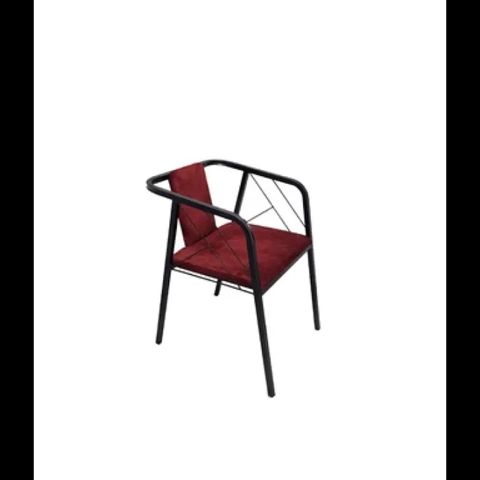 Paslanmaz Polad Stul EFM-0182 – Qara/Bordo (80x45x40 sm) Müasir — Bakı
