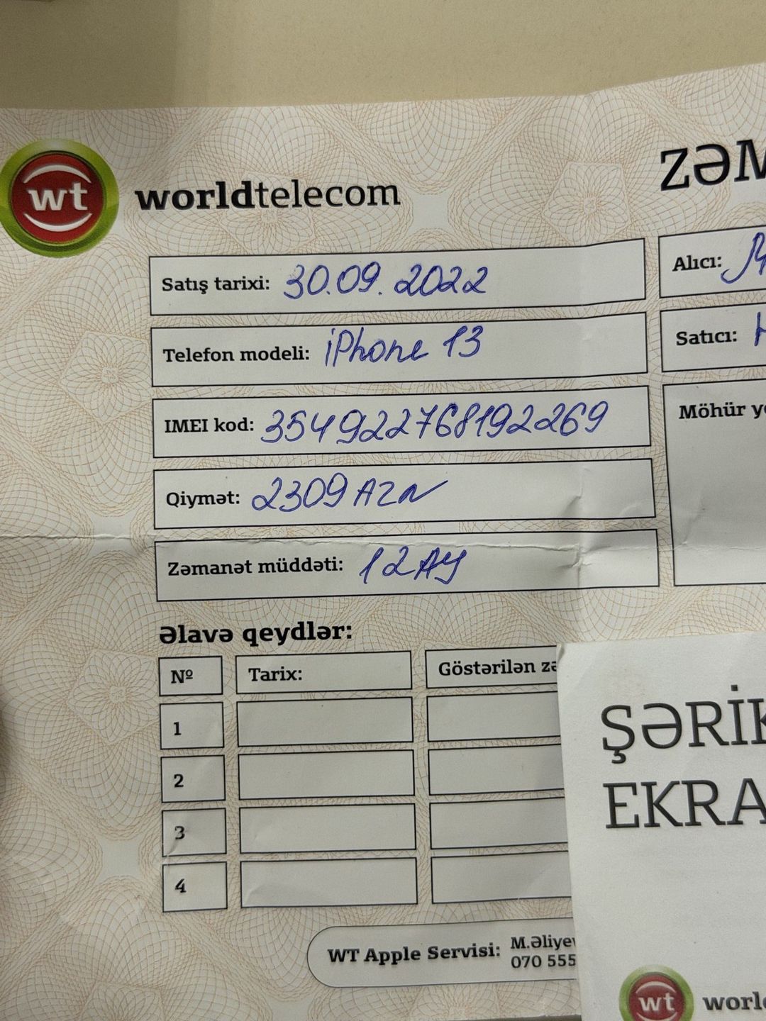Apple iPhone 13 Blue 128GB/4GB — Smartfonlar, Bakı (4)