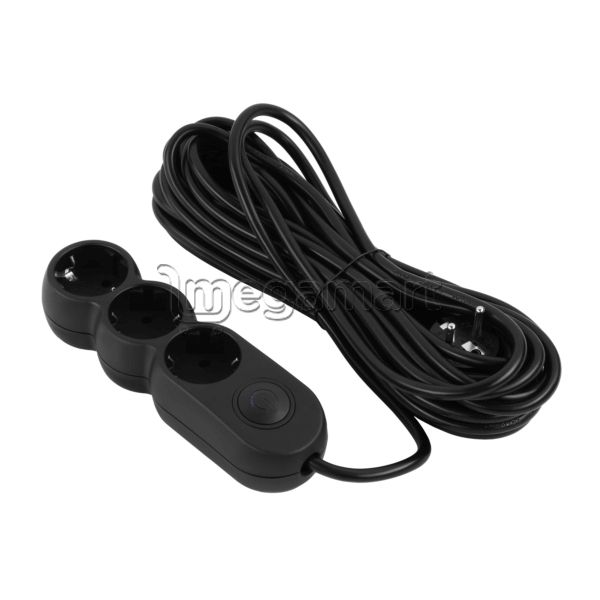 Uzatma kabeli 2E E,3 Rozetka, 5 m, Qara (2E-U03VES5MBK) — Elektrika, Bakı