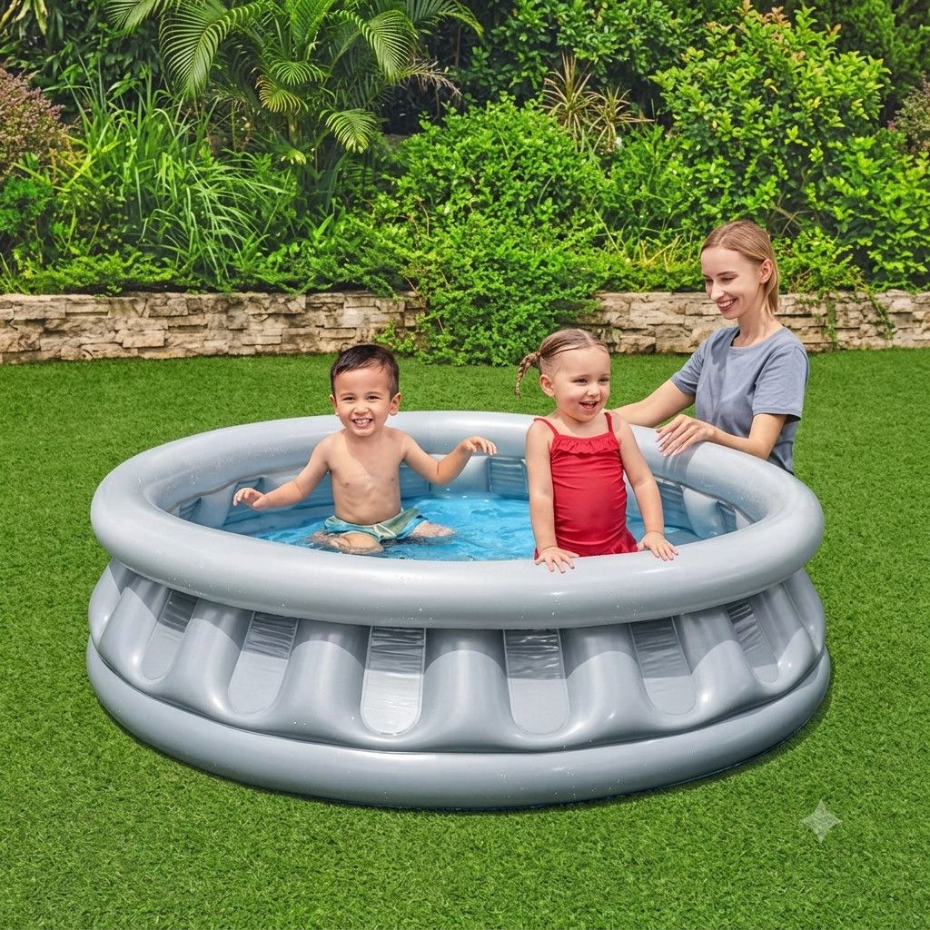 Uşaq hovuzu, 450 l, dairə, boz — Hovuzlar, Bakı (2)