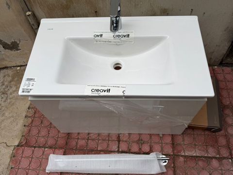 Creavit hamam dəsti – lavabo və alt dolab Üzərində Vitra kran və — Bakı