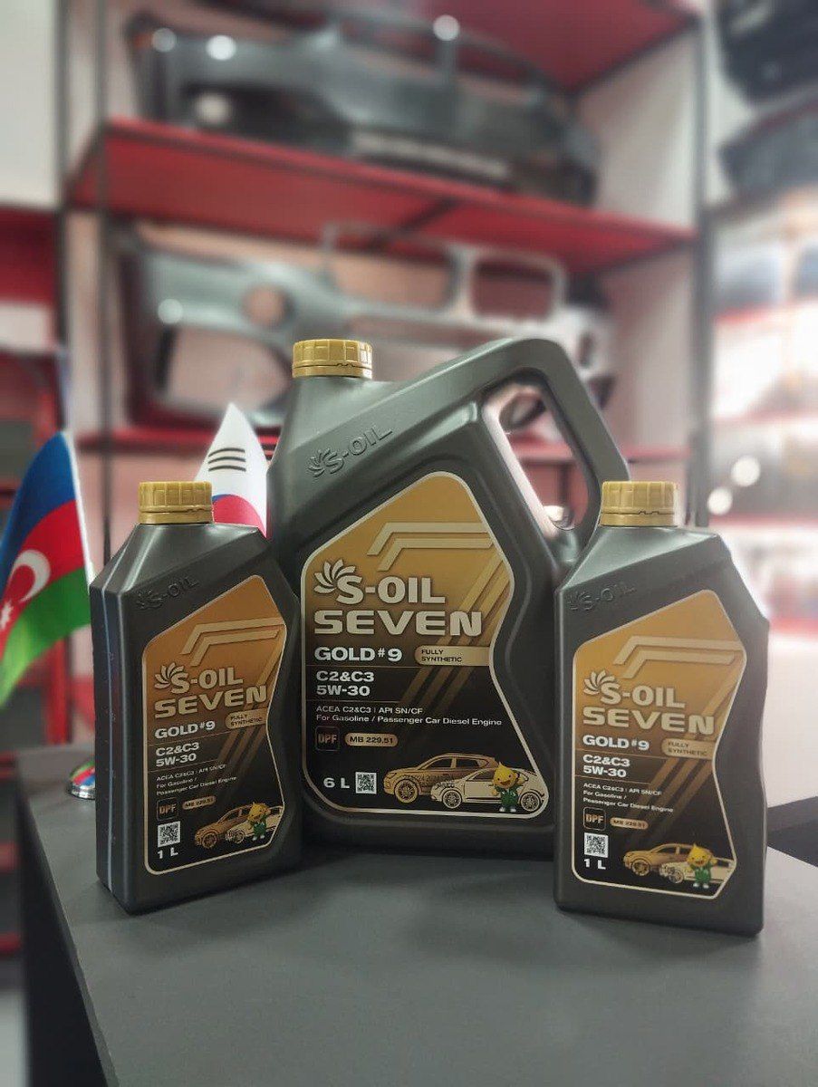S-oıl Seven Gold #9 5W-30 sintetik mühərrik yağı (Koreya istehsalı) — Ehtiyat hissələri və aksesuarlar, Bakı