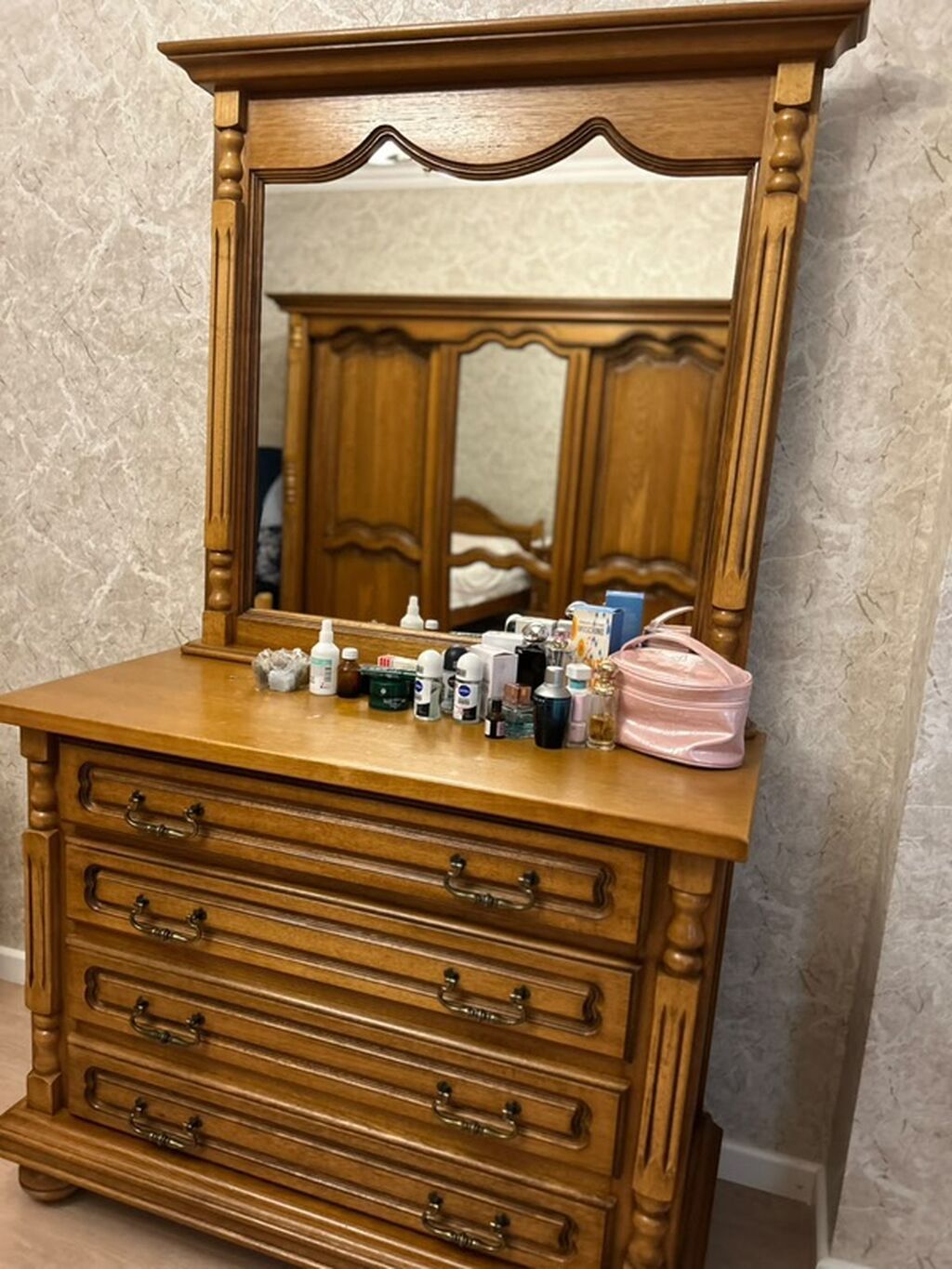 İkinəfərlik çarpayı, Dolab, Termo, 2 tumba, İşlənmiş — Yataq otağı mobilya dəstləri, Bakı (3)