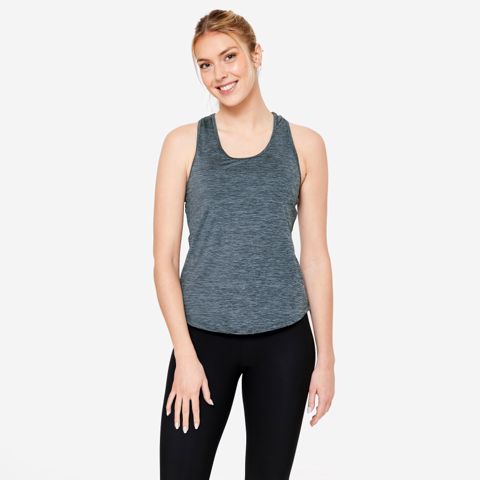 Qadın idman maykası Decathlon Domyos, boz, poliester, ölçü XL — Bakı
