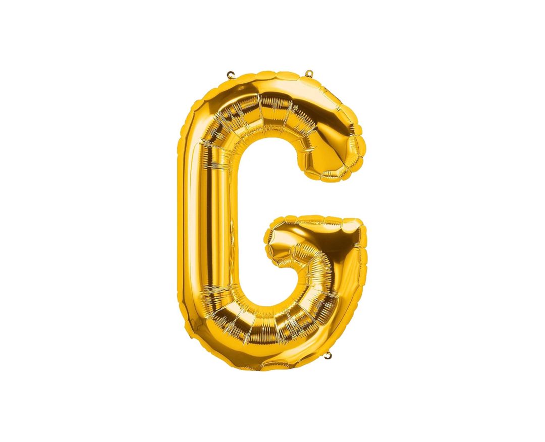 Şar, G hərfi, folqa, qızılı, helium və hava ilə doldurmaq üçün, 81 sm — Mallar, Bakı
