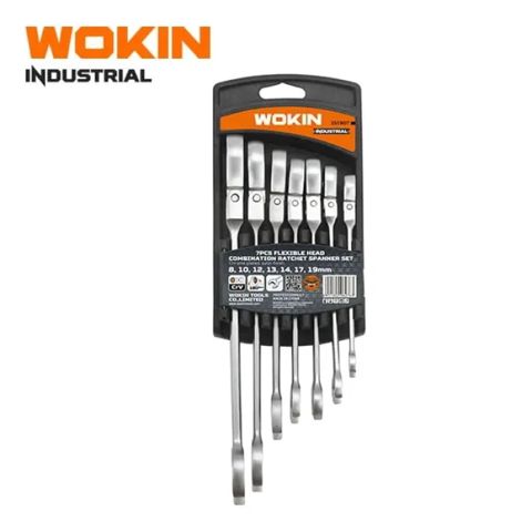 Wokın 7 Parça Mafsallı Cır-cırlı Kombinə Açar Dəsti Wokın Industrıal — Bakı