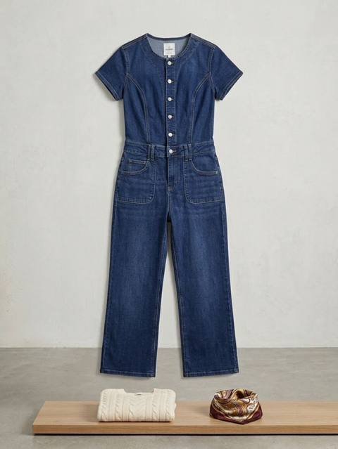 Denim kombinezon - Model: qısaqol, düyməli ön hissə - Material — 20 ₼ · Bakı, Nərimanov · Kombinezon və yarımsız kombinezon Denim kombinezon - Model: qısaqol, düyməli ön hissə - Material — Bakı