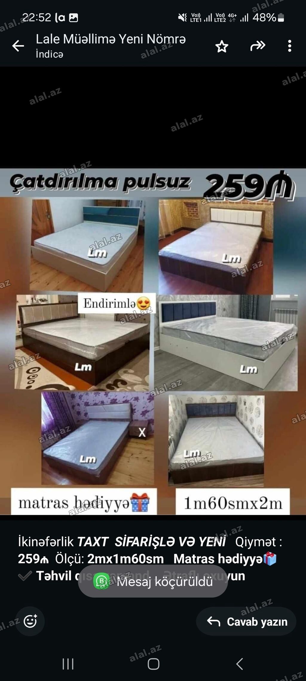 İkinəfərlik, Bazasız, Pulsuz matras, Siyirməsiz — Mebel, Bakı