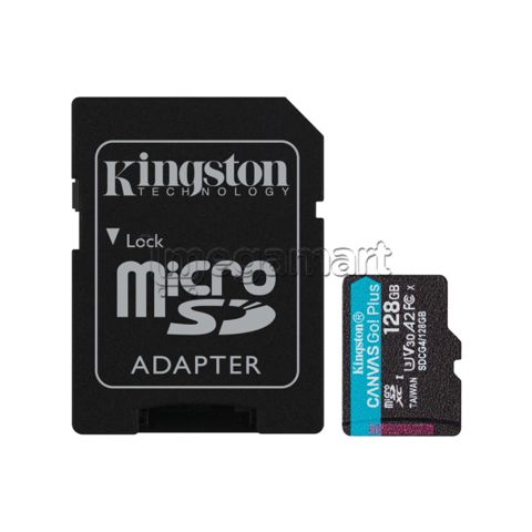 Yaddaş kartı Kingston 128GB microSDXC Canvas Go Plus Gen4 200MB/s A2 U3 V30 Card+ADP (SDCG4/128GB) — Bakı