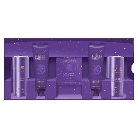 Kosmetik hədiyyə dəsti The Luxury Bathing Lavender Bathing Rituals (əl və dırnaq kremi 50 ml, bədən üçün krem 50 ml, duş geli 100 ml, vanna üçün duz 100 ml, vanna kürüsü 80 q) — Bakı
