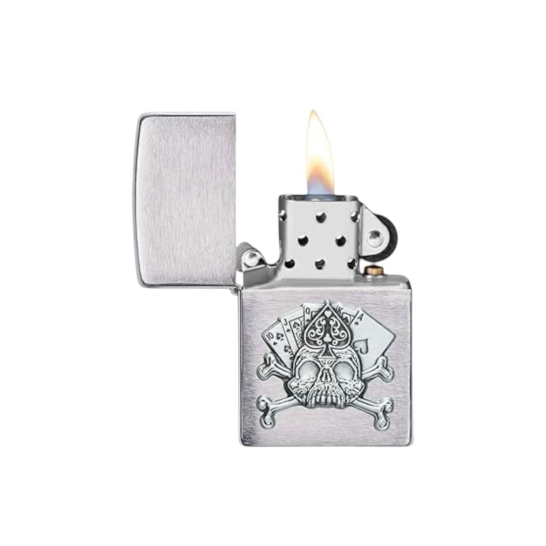 Alışqan Zippo Card Skull Design, Brushed Chrome — Şəxsi əşyalar, Bakı (2)