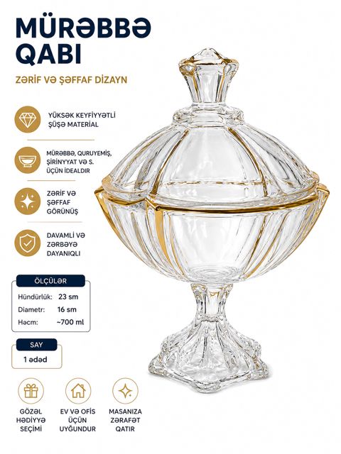 Mürəbbə qabı Glass, şüşə, 1 ədəd — Bakı